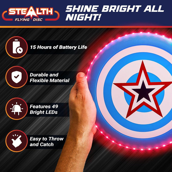 Stealth Flying Frisbee LED Disc - Blue/Red
