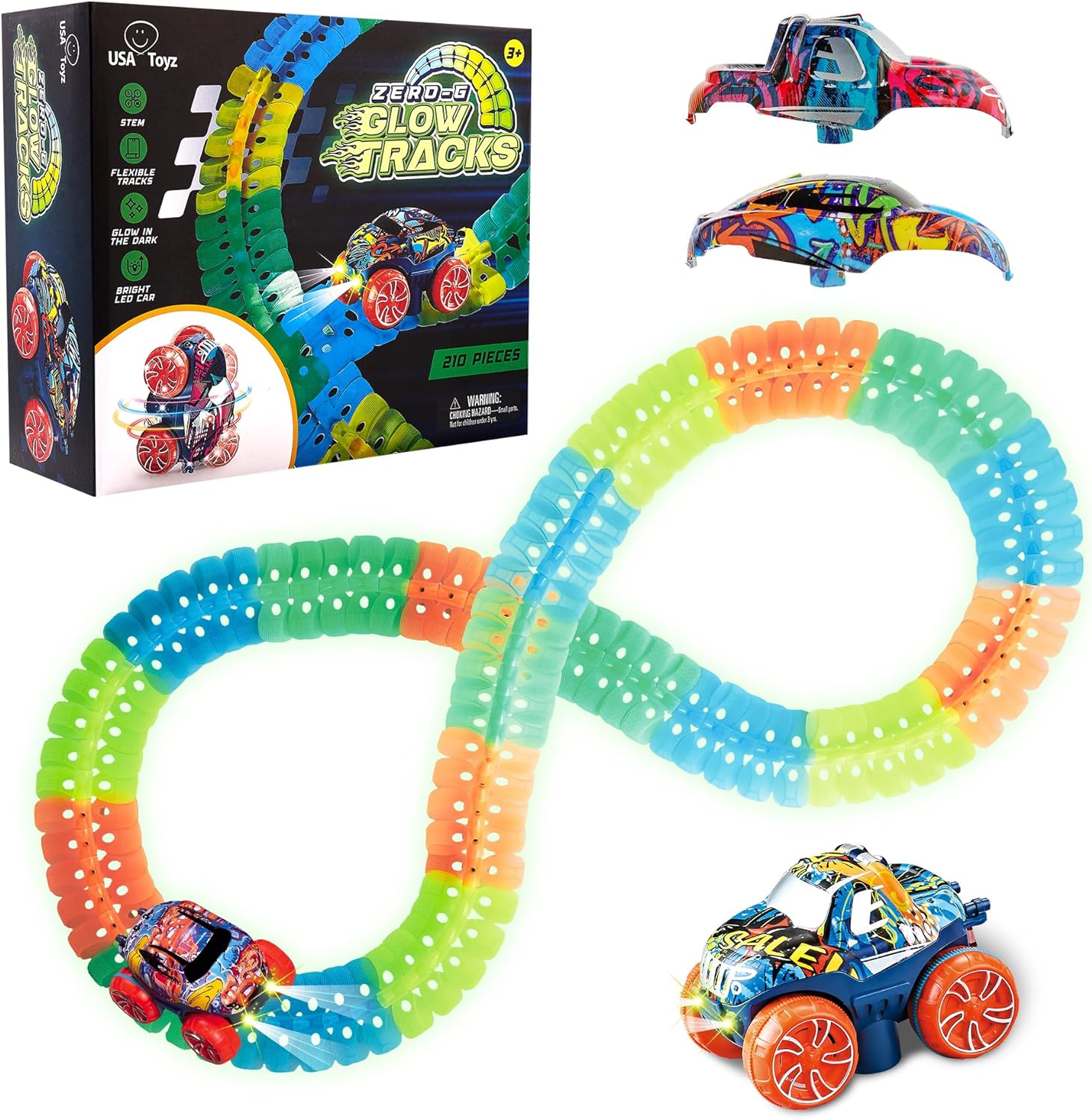 Glow Magic Rc Track Zero-G Glow Tracks 210pcs — USA Toyz