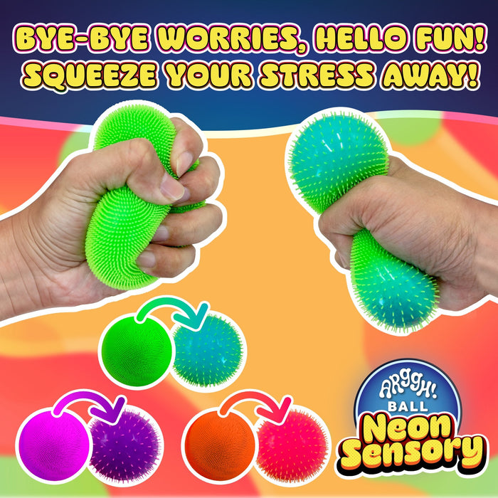 Power Your Fun 3-Pack Neon Sensory Squish Stress Relief Balls