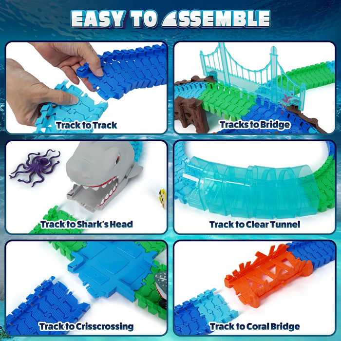 USA Toyz Sharky Seas Tracks Playset - 225 Pieces