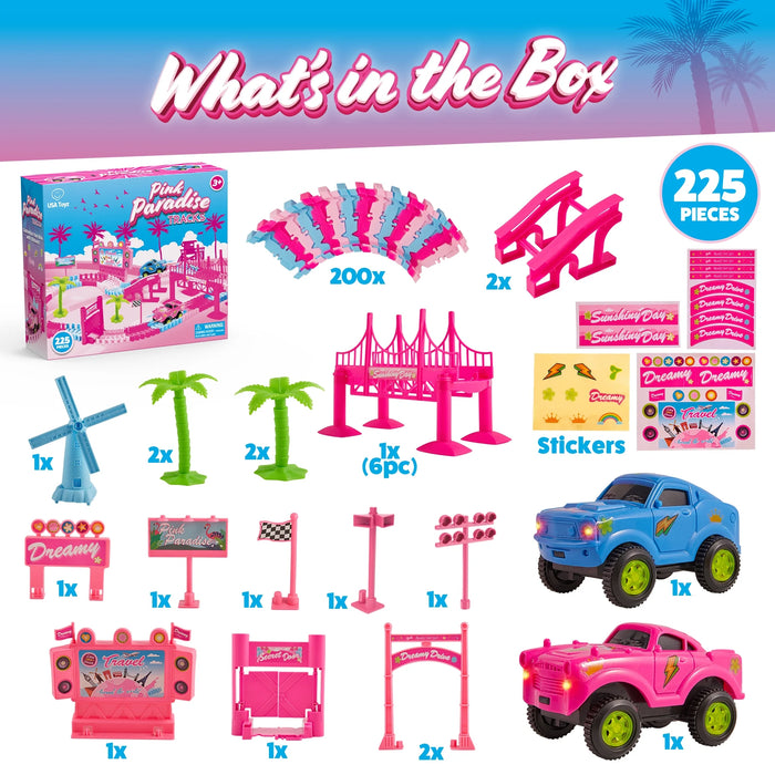 USA Toyz Pink Paradise Adventure Tracks 225 Piece