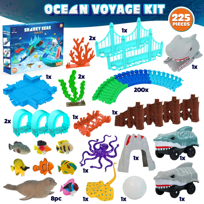 USA Toyz Sharky Seas Tracks Playset - 225 Pieces