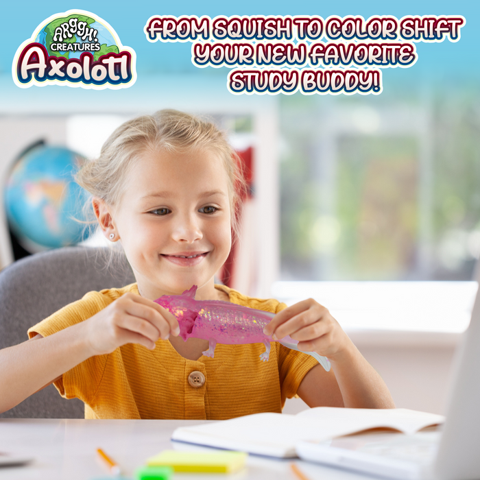 Power Your Fun Axolotl Stress Toy - Glitter Pink