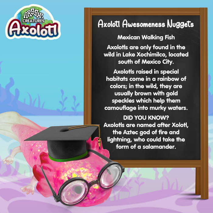 Power Your Fun Axolotl Stress Toy - Glitter Pink