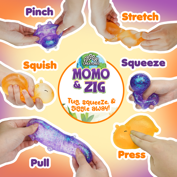 Power Your Fun Capybara Squishy Toy 2-Pack (Purple & Orange)