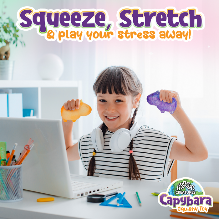 Power Your Fun Capybara Squishy Toy 2-Pack (Purple & Orange)