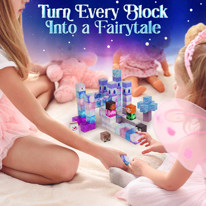 USA Toyz Blocchi Frosted Fairytale Magnetic Building Blocks Set Of 84pc