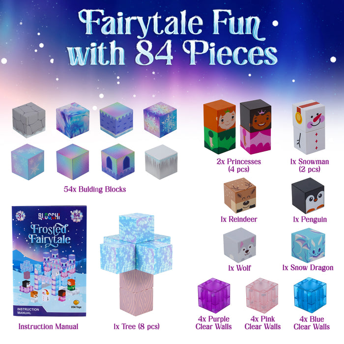USA Toyz Blocchi Frosted Fairytale Magnetic Building Blocks Set Of 84pc