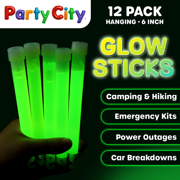 Party City 6" Glow Sticks Bulk Pack Green - 12pk