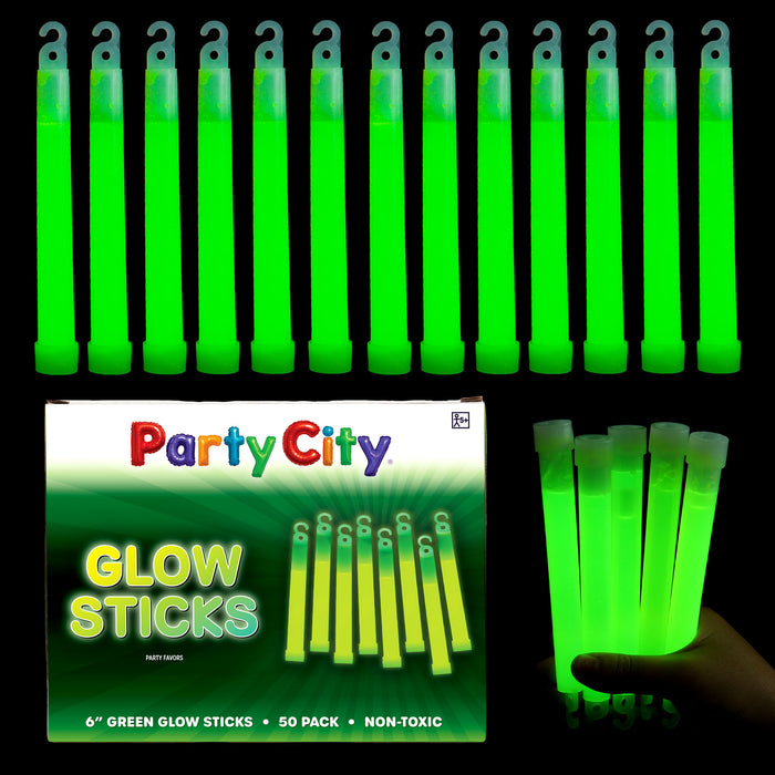 Party City 6" Glow Sticks Bulk Pack Green - 50pk