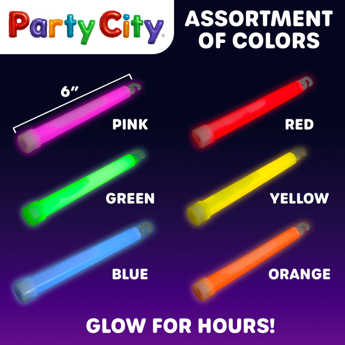 Party City 6" Glow Sticks Bulk Pack Multicolor - 12pk