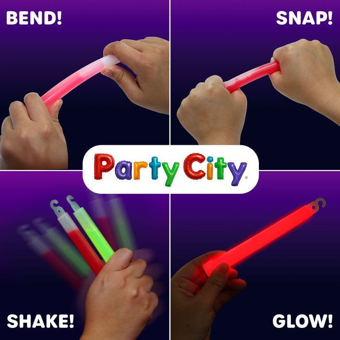 Party City 6" Glow Sticks Bulk Pack Multicolor - 12pk