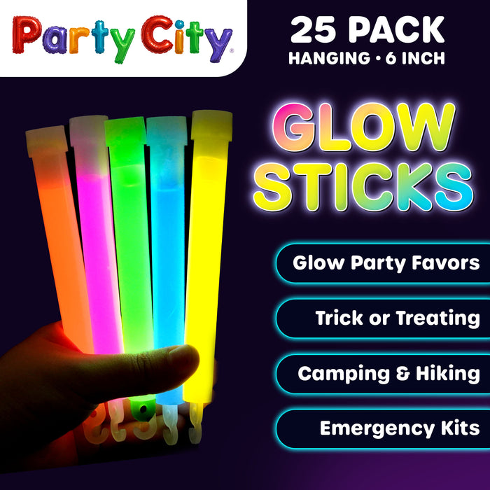 Party City 6" Glow Sticks Bulk Pack Multicolor - 25pk
