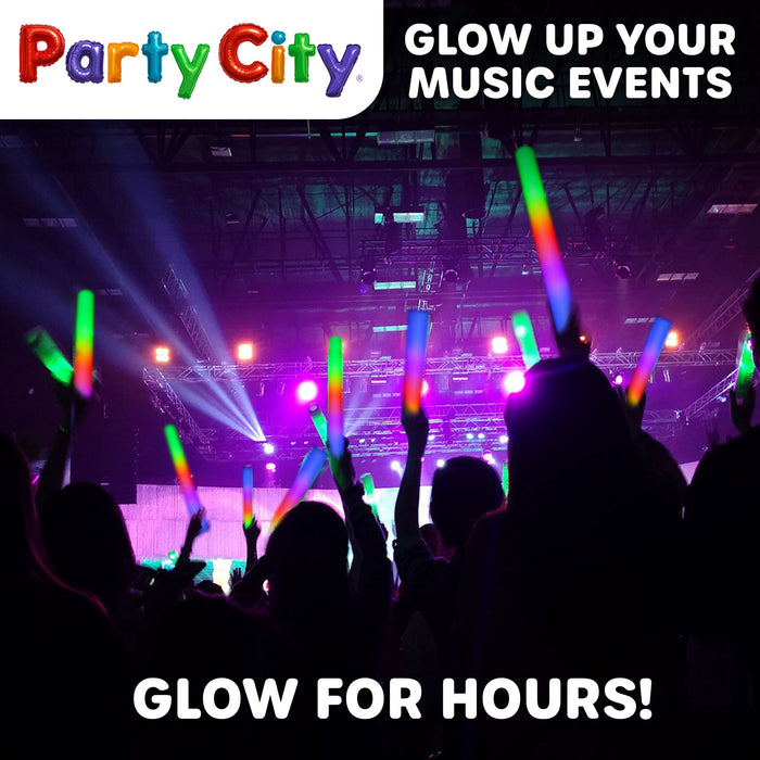 Party City LED Foam Light Up Glow Sticks - 96pk