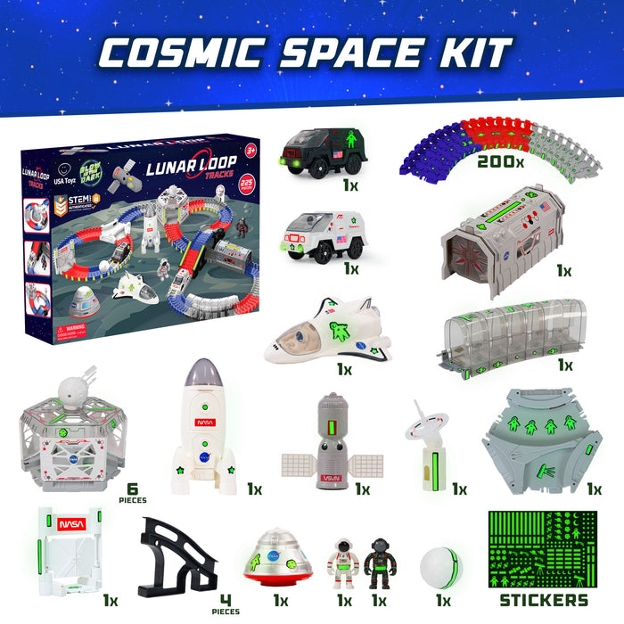 USA Toyz Lunar Loop NASA Space Tracks Playset 225 Pieces