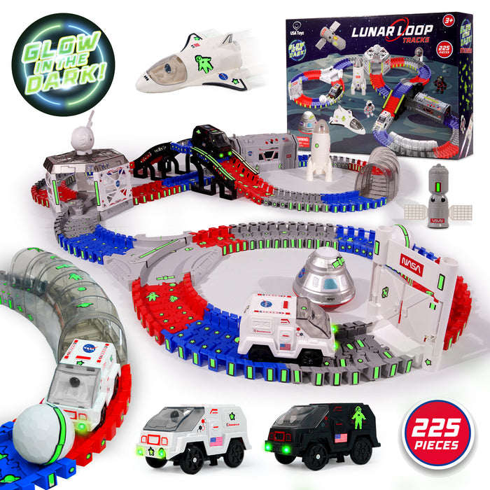 USA Toyz Lunar Loop NASA Space Tracks Playset 225 Pieces