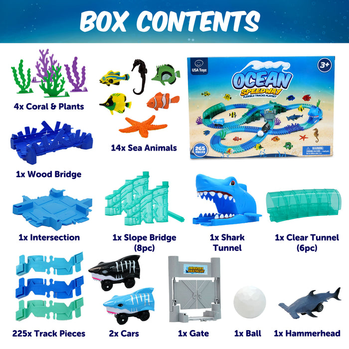 USA Toyz Ocean Race Tracks for Kids- 265pk