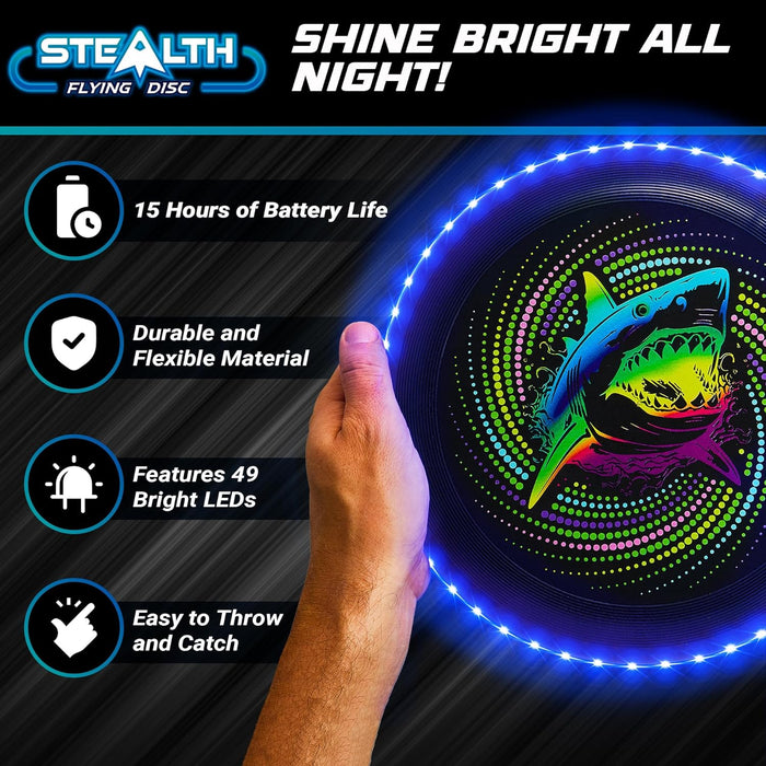 Stealth Flying Frisbee LED Disc - Black/Blue