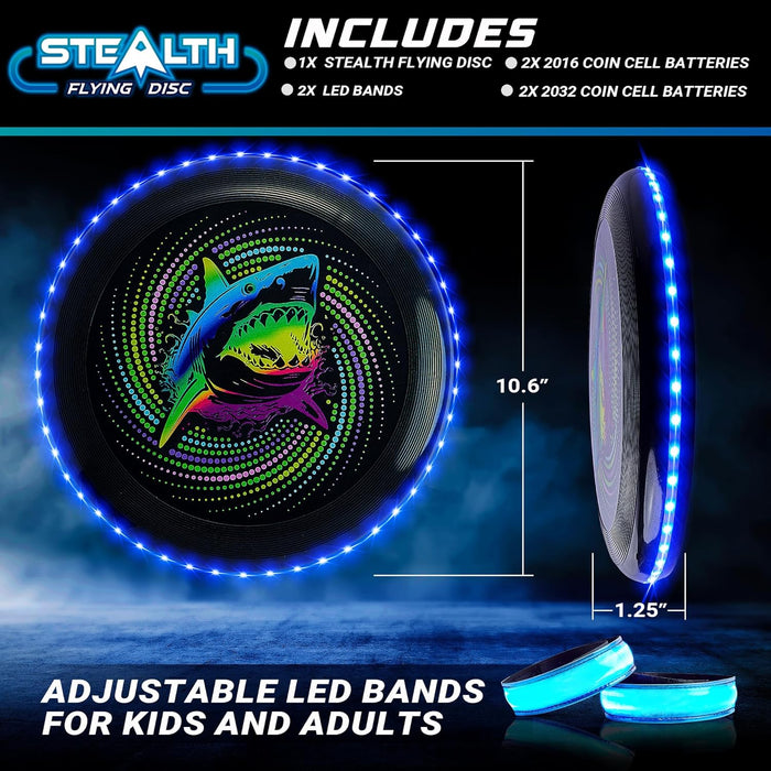 Stealth Flying Frisbee LED Disc - Black/Blue
