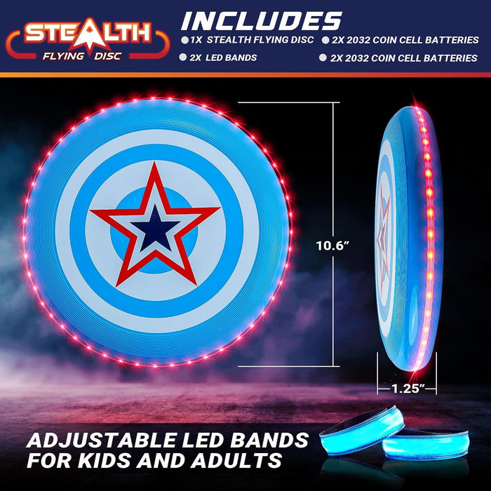 Stealth Flying Frisbee LED Disc - Blue/Red