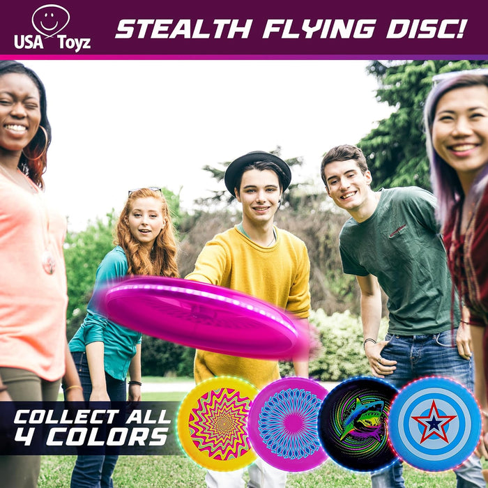 Stealth Flying Frisbee LED Disc - Pink/Purple