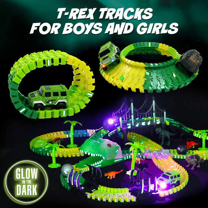 USA Toyz Dinosaur Race Tracks for Kids- 262pk