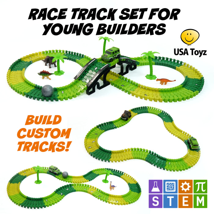 Toa Dinosaur Races USA Toyz Dinosaur Race Tracks for Kids- 262pk