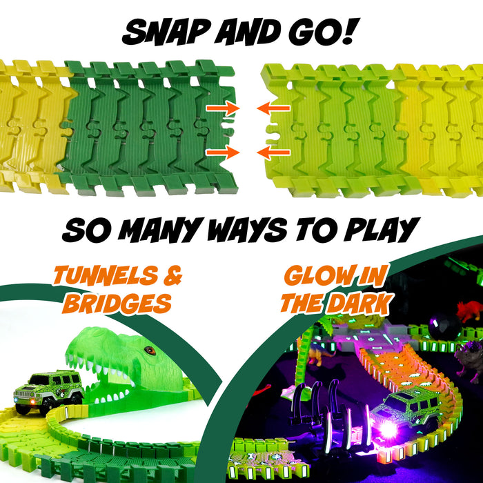 Toa Dinosaur Races USA Toyz Dinosaur Race Tracks for Kids- 262pk