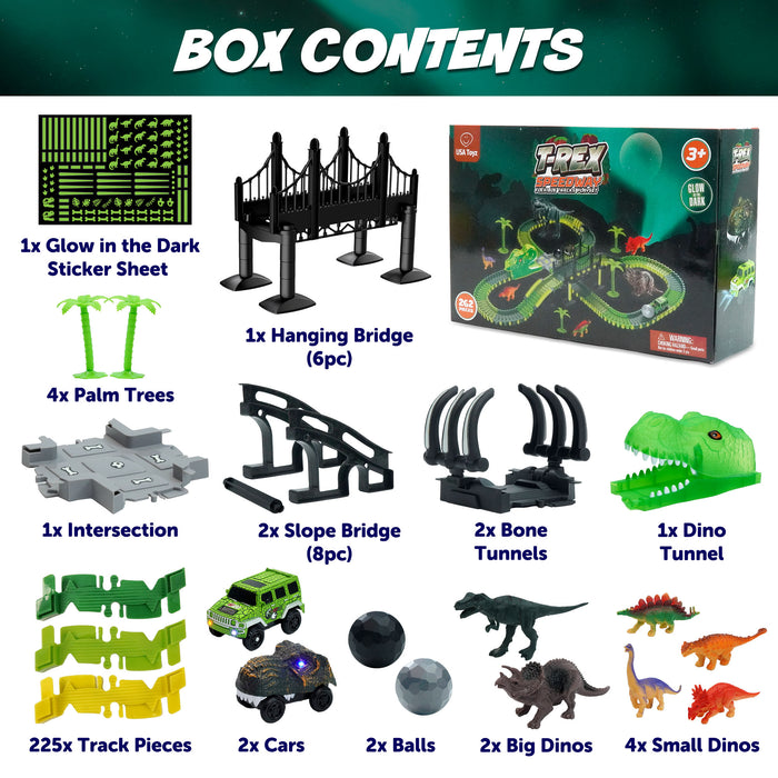 USA Toyz Dinosaur Race Tracks for Kids- 262pk