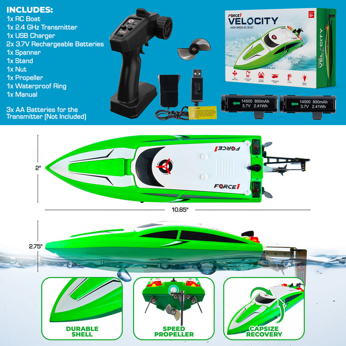 Small Velocity RC Boat (Green)