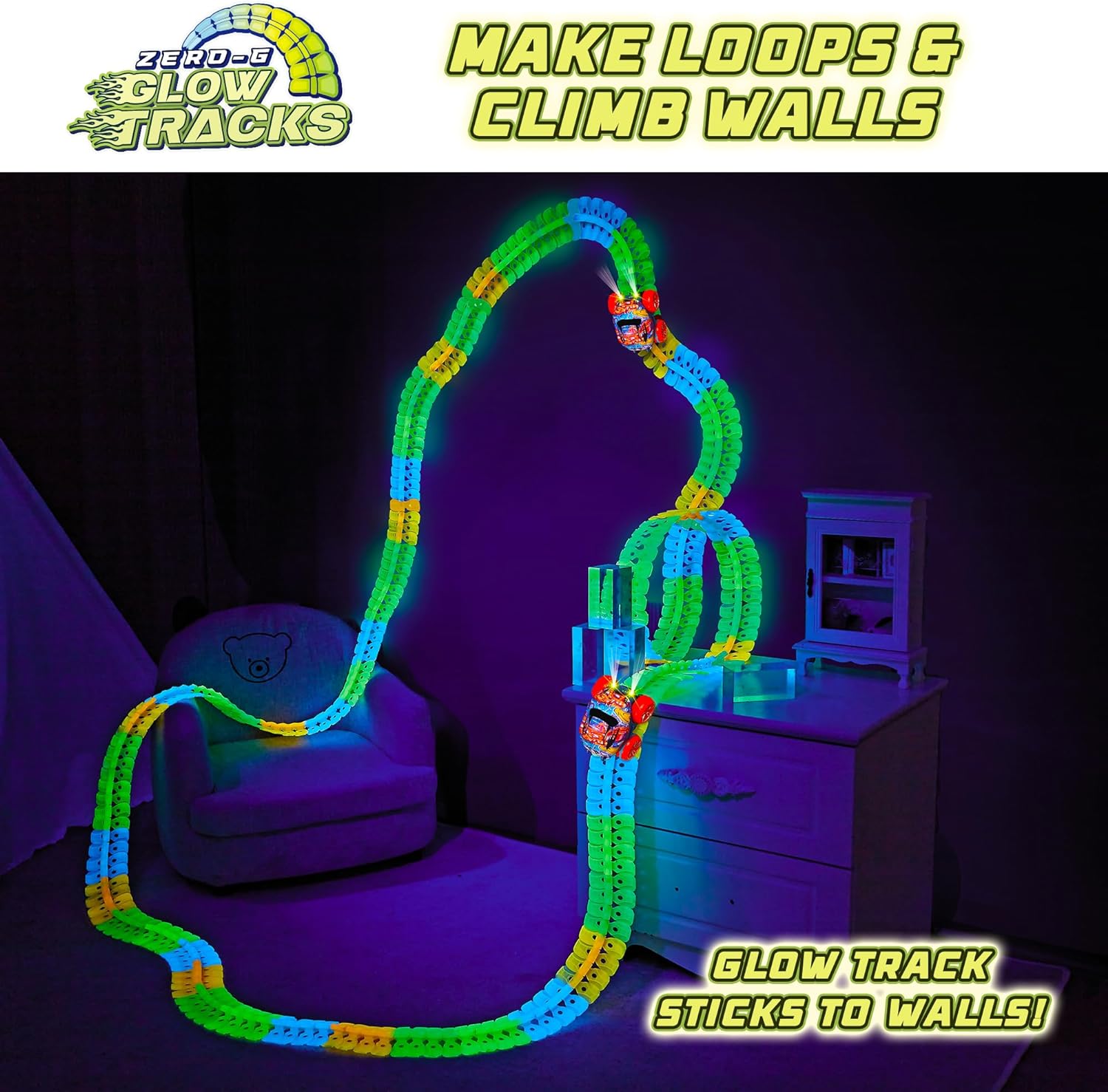 USA Toyz 360pk Small Glow in the Dark Track Set Compatible (Unisex) 