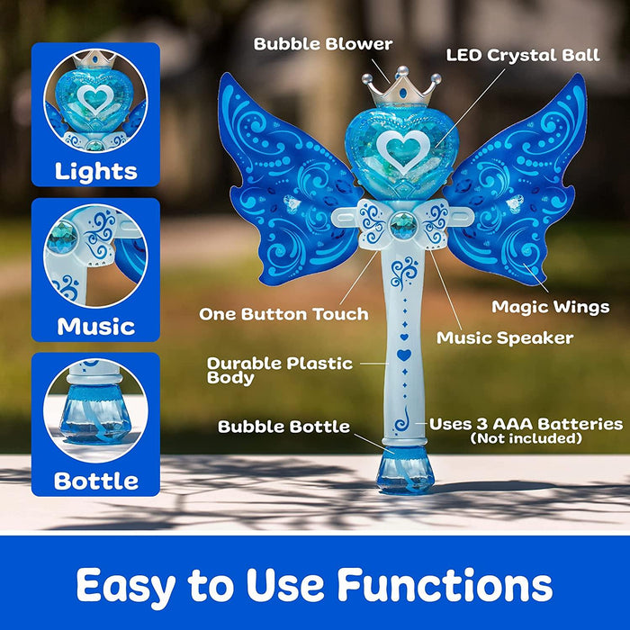 USA Toyz Bubble Wand for Kids with Nontoxic Bubble Solution (Blue) - USA Toyz