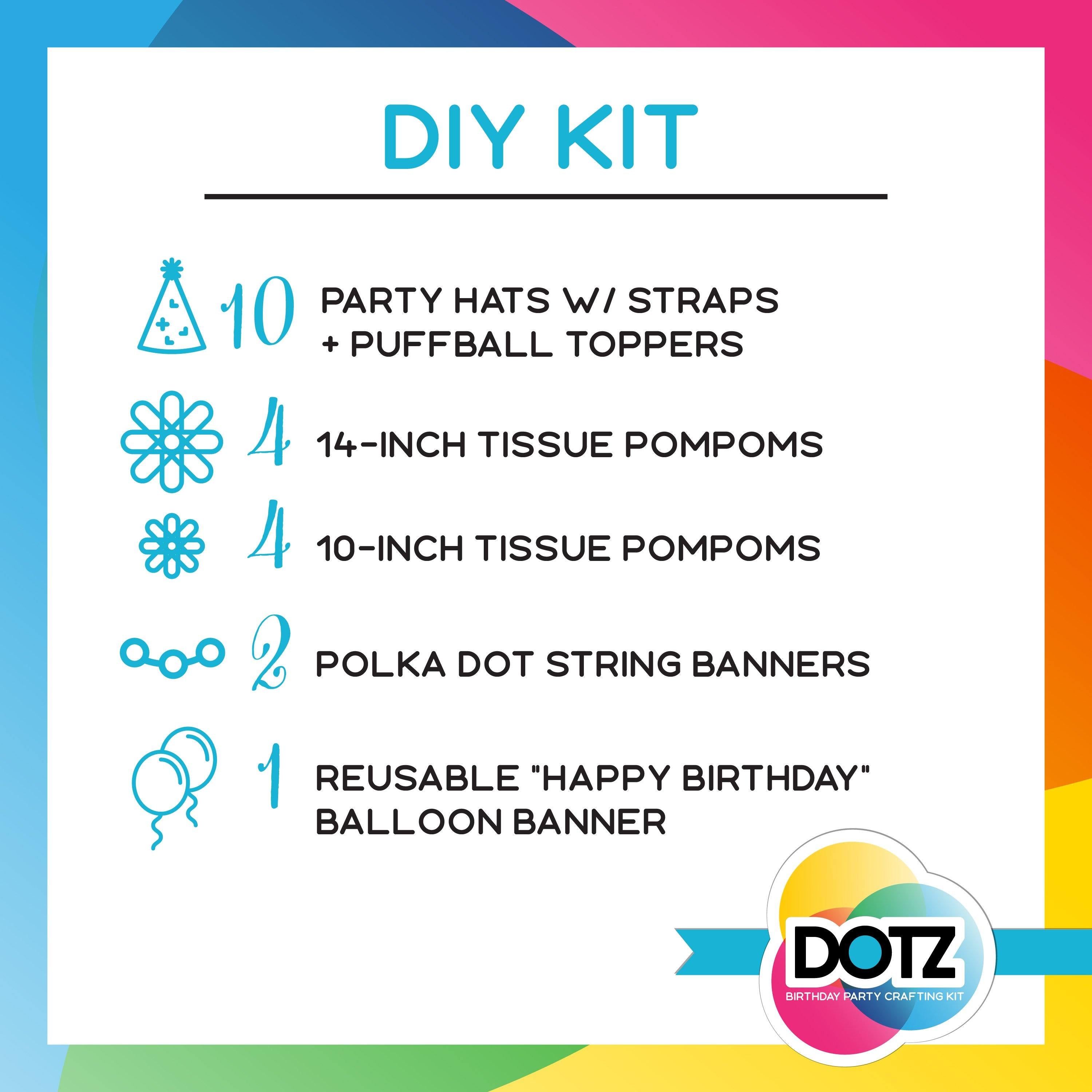 DOTZ Birthday Party Supplies Kit - USA Toyz