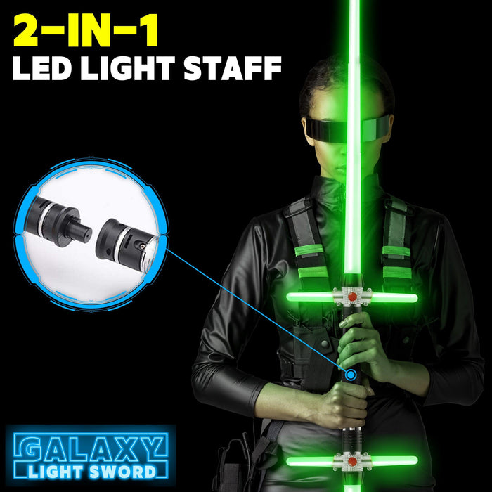 USA Toyz Galaxy Light Swords for Kids or Adults - 2pk Expandable and Connectable Light Up Swords with 6 Color-Changing LEDs and Sound FX - USA Toyz