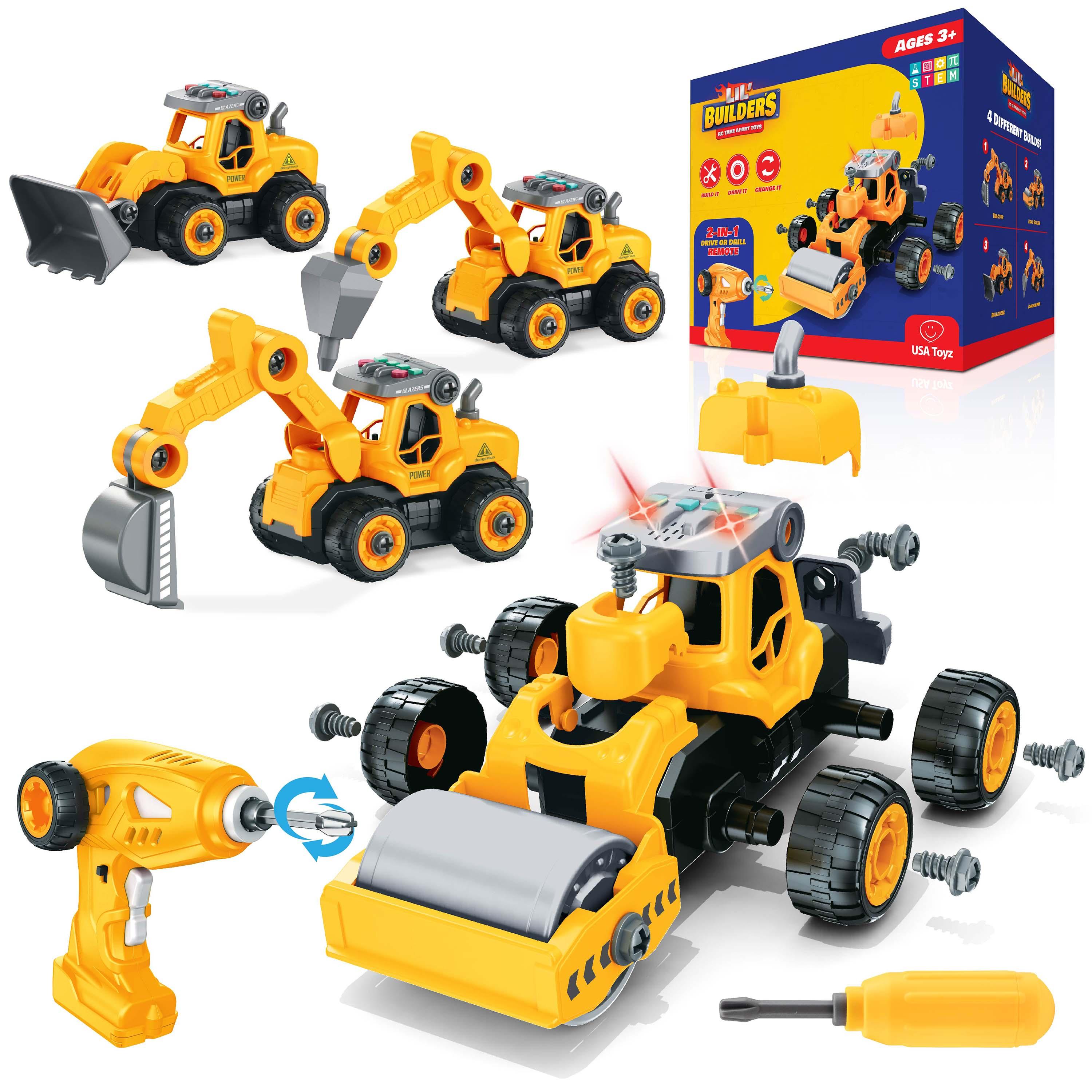 Lil' Builders RC Take Apart Toys - Construction (4-in-1) - USA Toyz