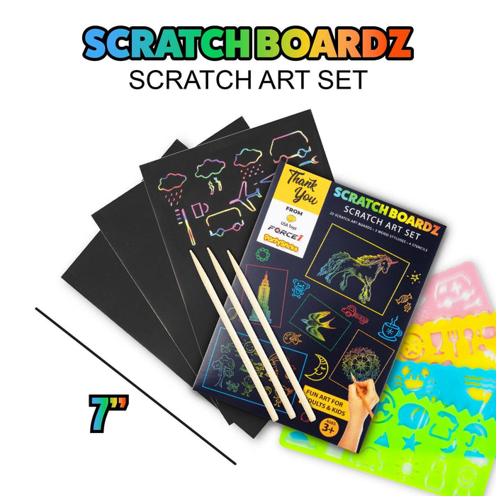 Rainbow Scratch Board Kit - Fun Florals