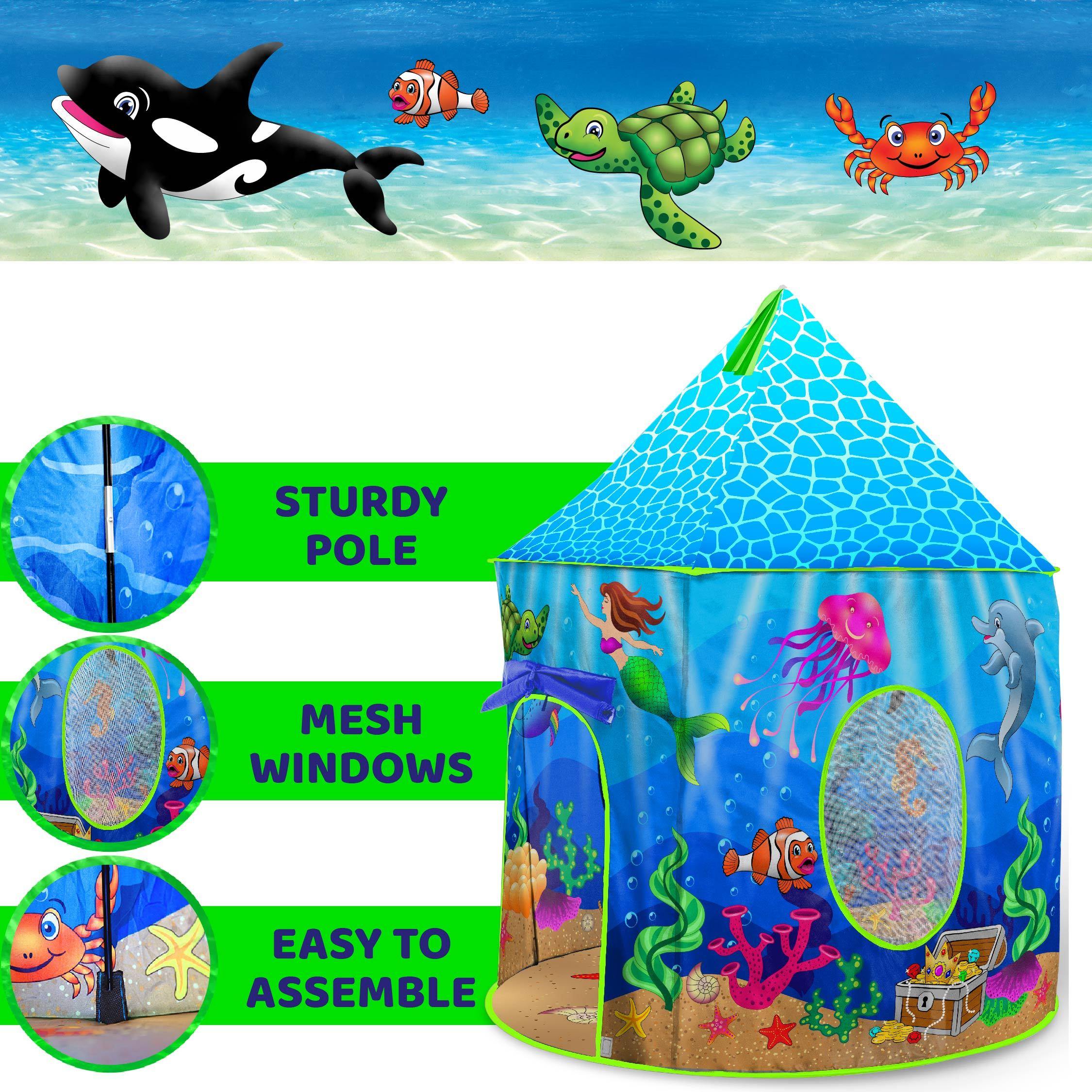Musical Mermaid Tent with Under-The-Sea Button, Mermaid Gifts for