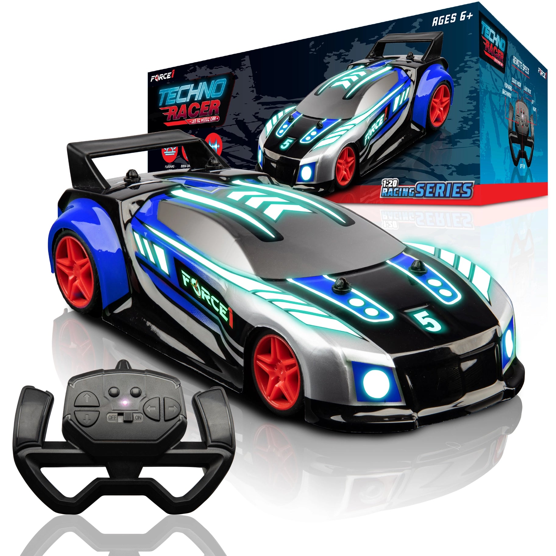 Techno Racer LED RC Music Car - USA Toyz