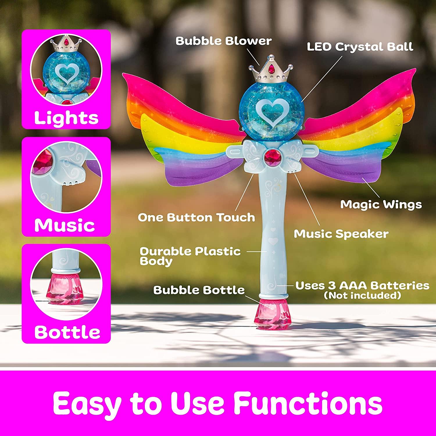 USA Toyz Bubble Wand for Kids with Nontoxic Bubble Solution (Rainbow) - USA Toyz