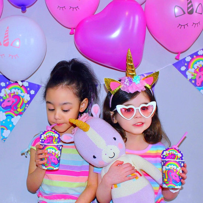 Unicorn Birthday Party Invitations Invites 10x Pack, Girl Children